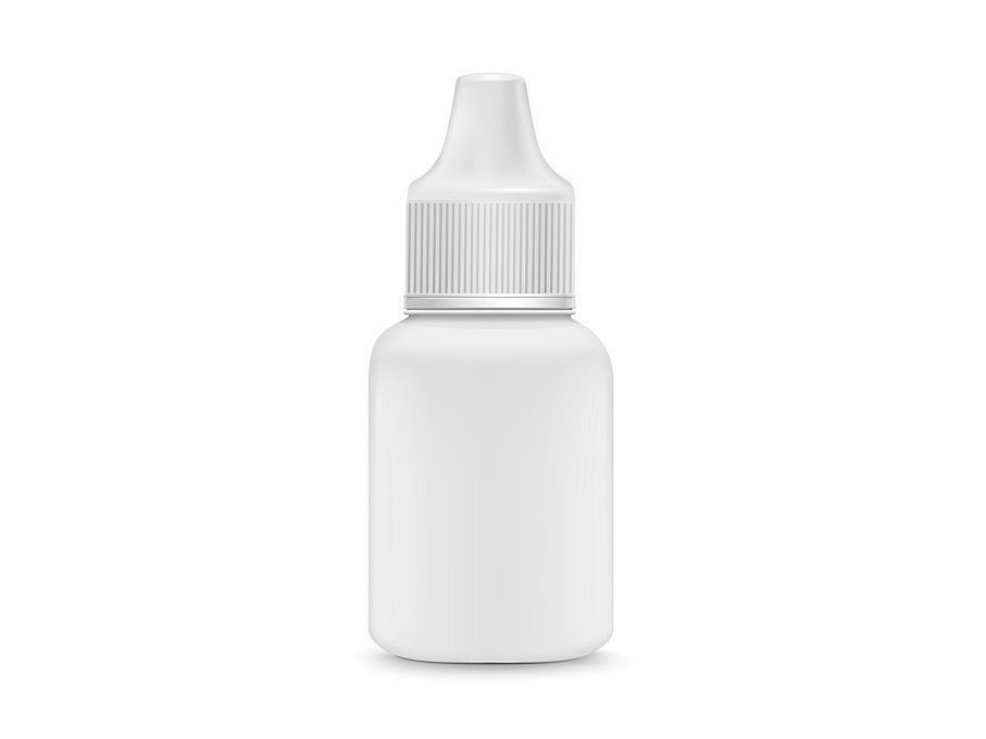 eye or ear drops bottle isolated on white background